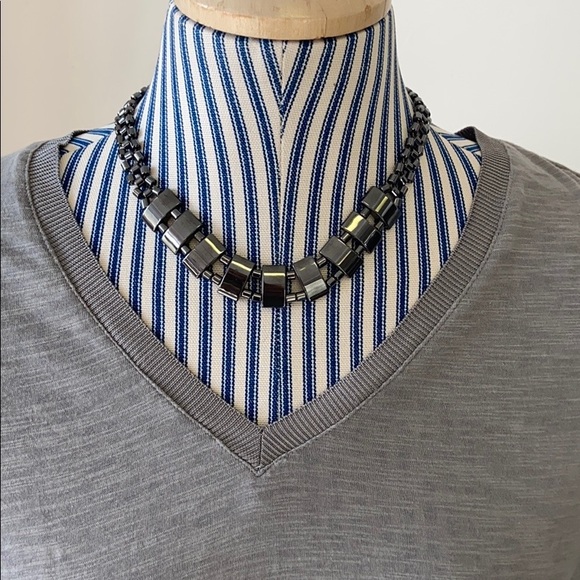 Genuine Hematite chunky statement necklace - Picture 4 of 4